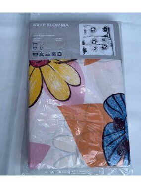 Vintage Ikea KRYP BLOMMA Twin Duvet Cover Set Cartoon Flowers Kids Bedding NEW